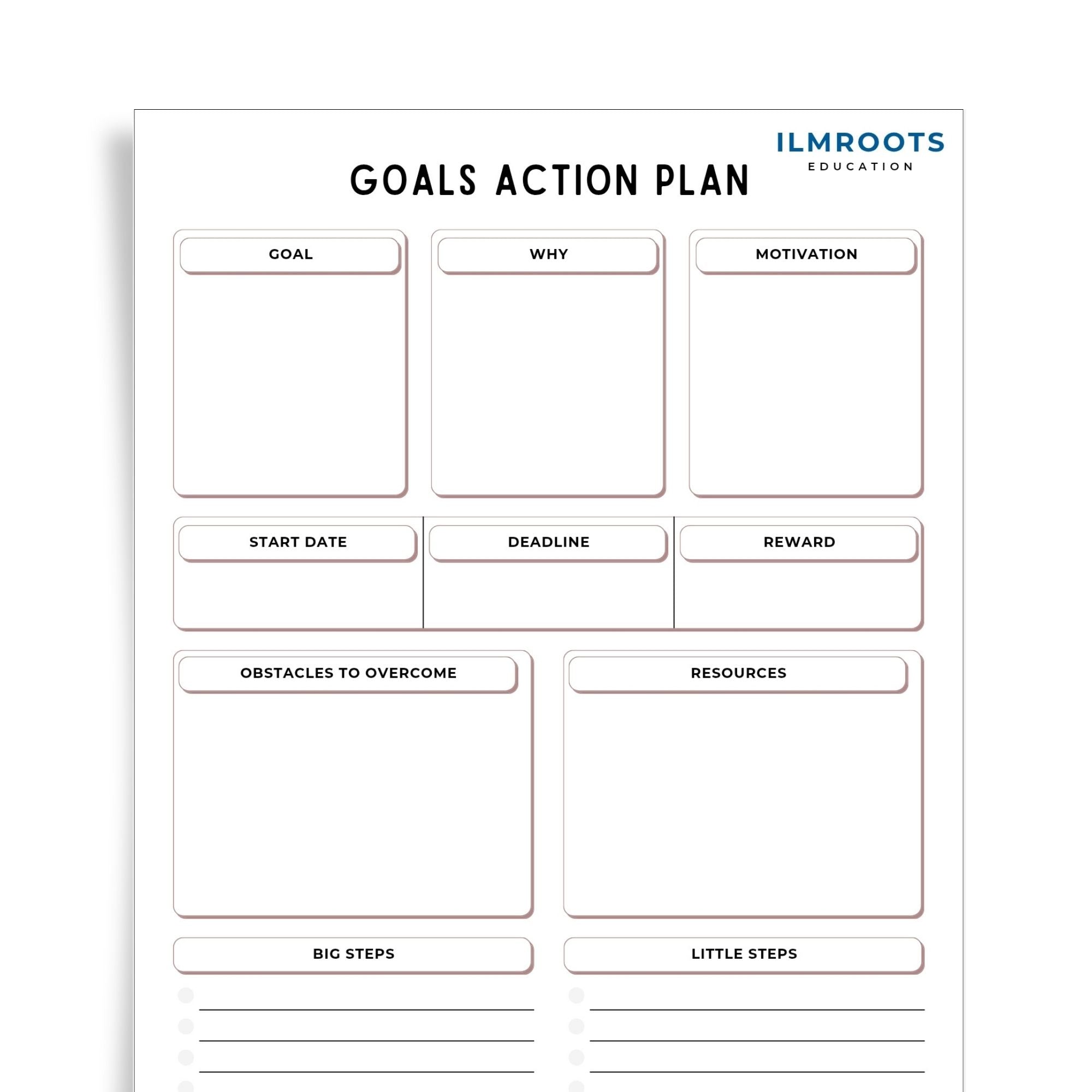 Goals Action Plan Template | Islamic Goal-Setting Printable
