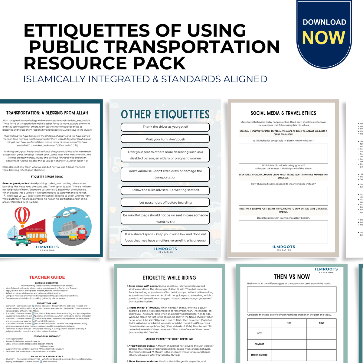 Etiquettes of Public Transportation Resource Pack: Islamic Manners on the Move