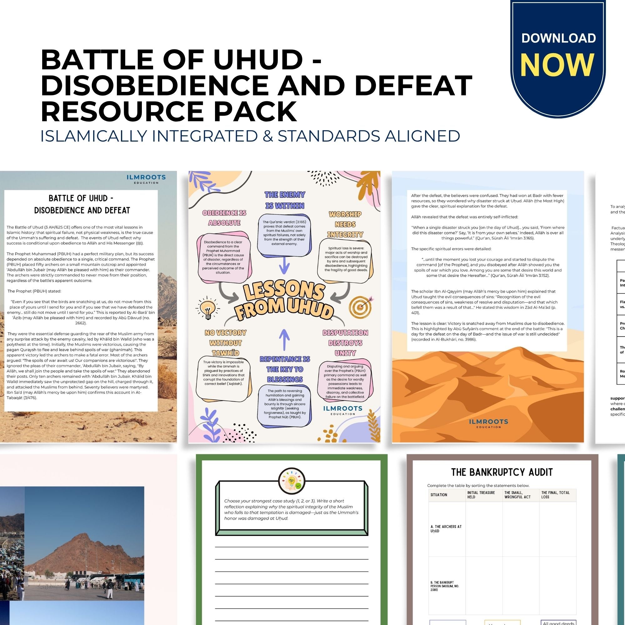 The Battle of Uhud | Obedience, Temptation & the Lessons of Defeat | Ages 12+ | 12 Pages