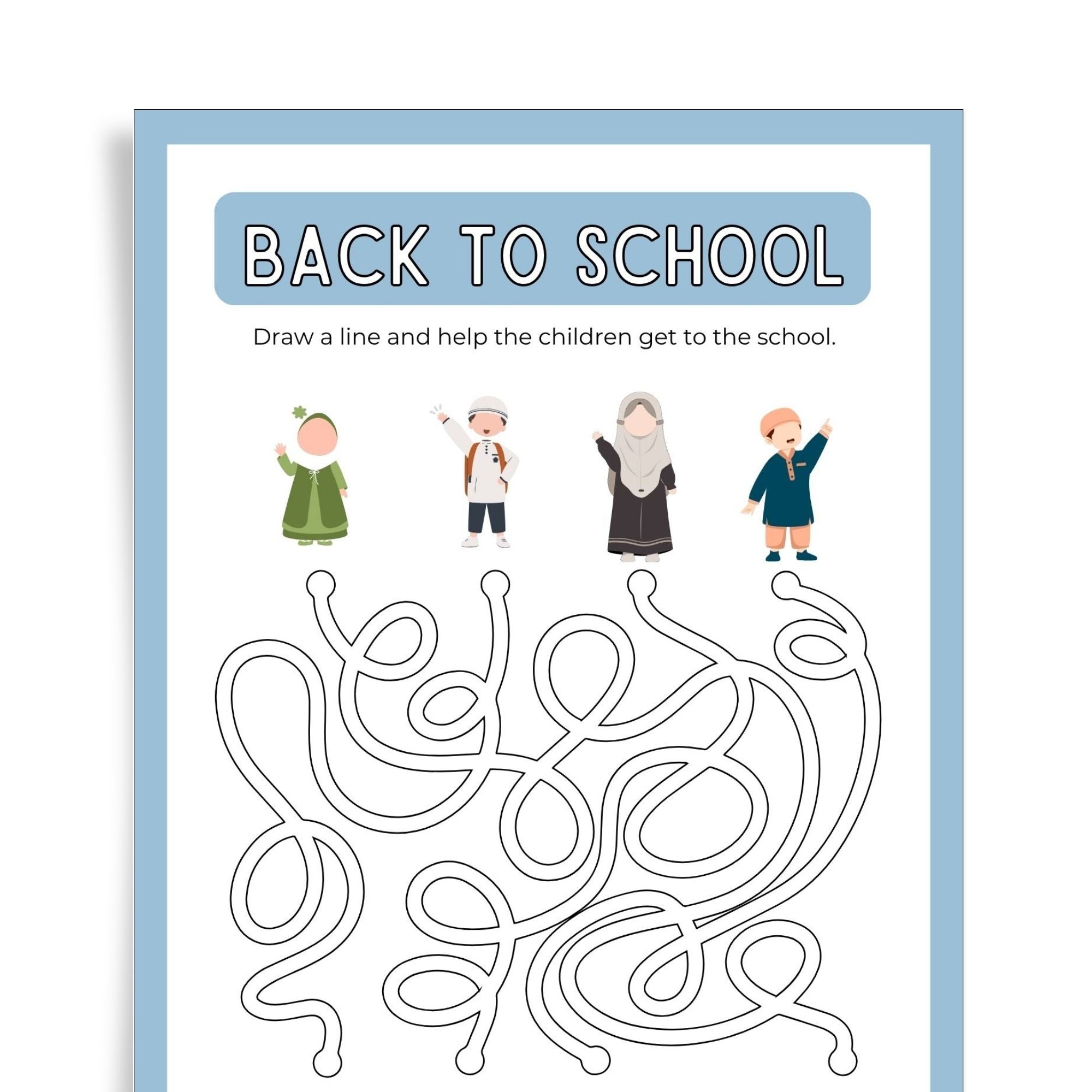 Back to School Maze Activity | Islamic Kids Printable