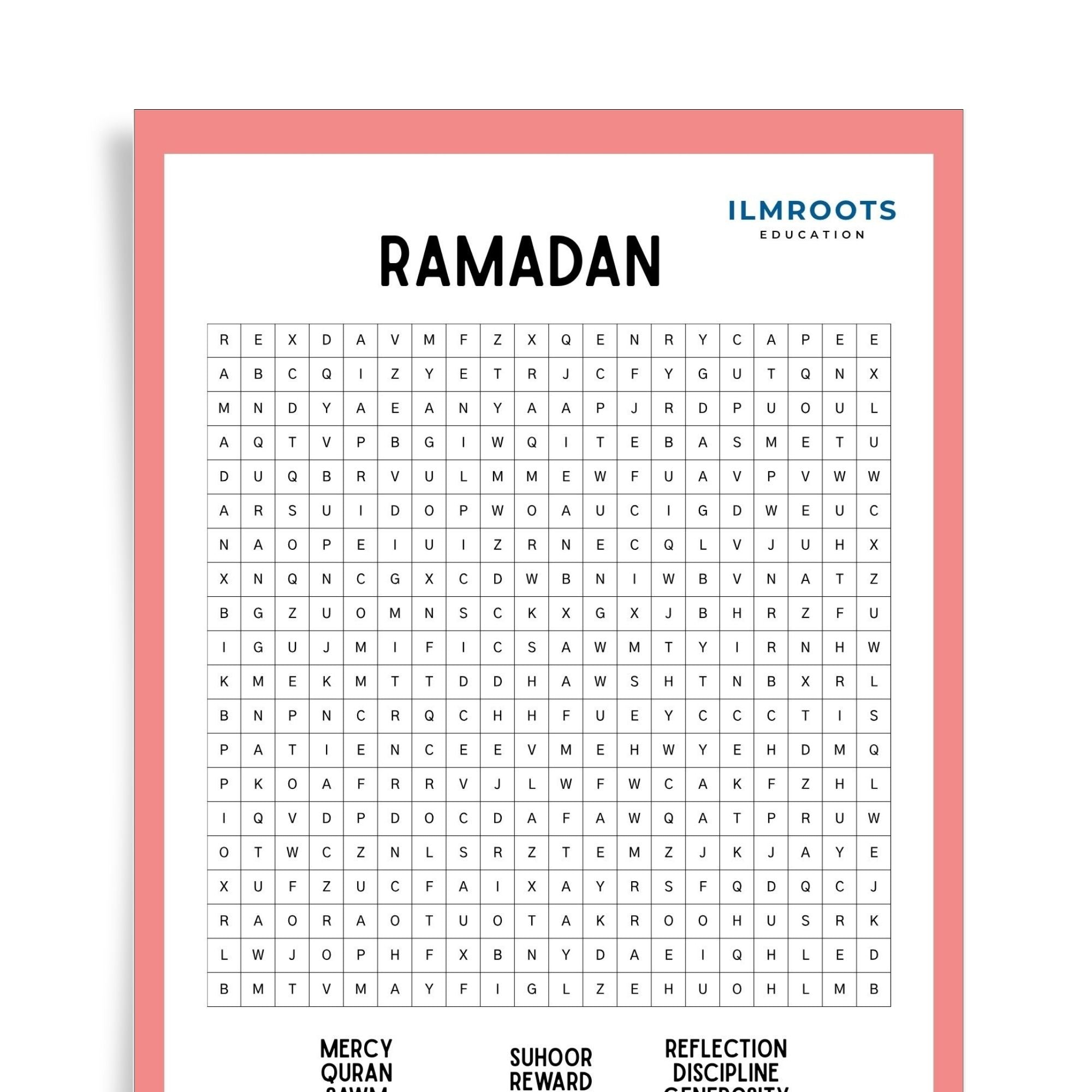 Ramadan Find a Word | Islamic Word Search Puzzle for Kids