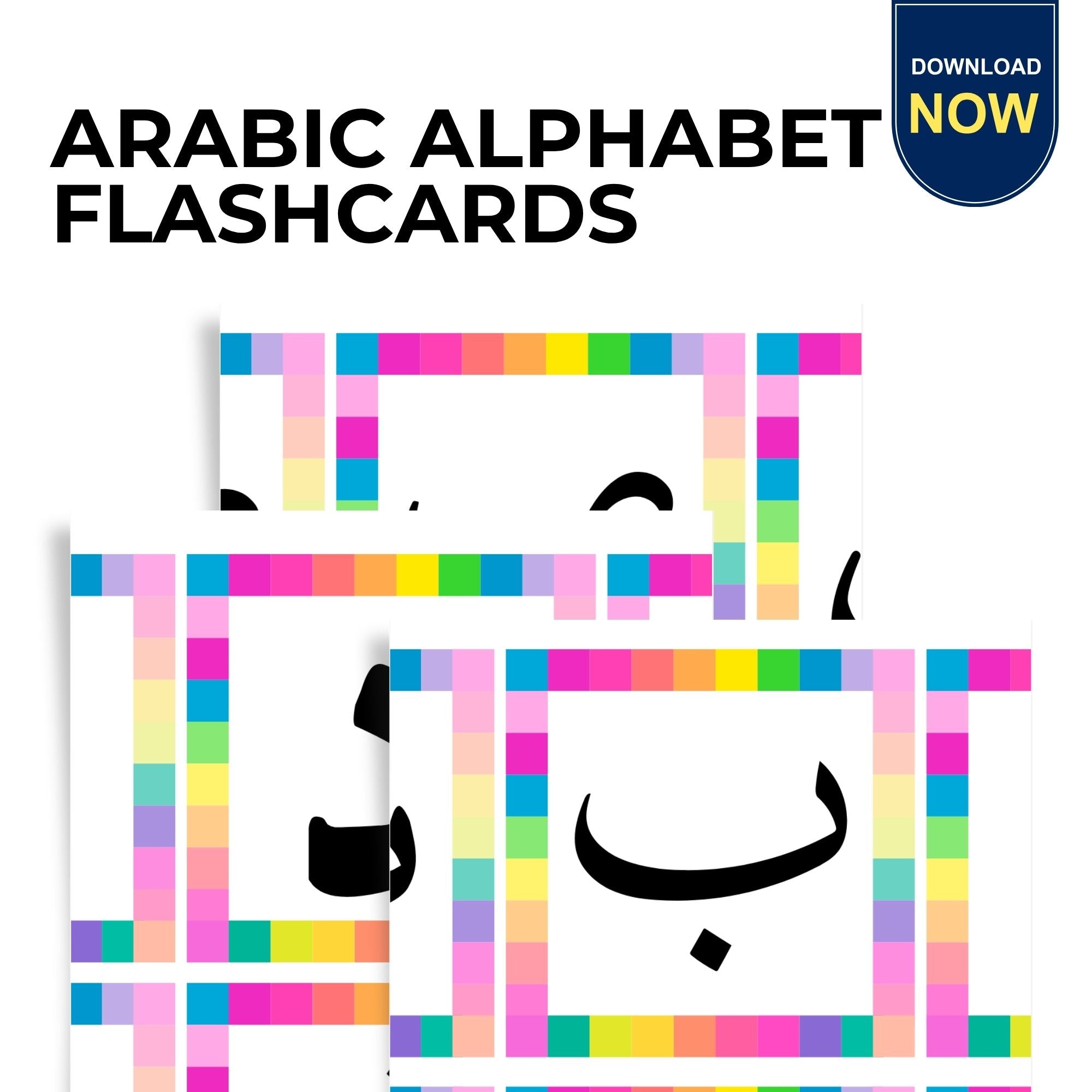Arabic Alphabet Flashcards | Printable Letter Cards for Kids